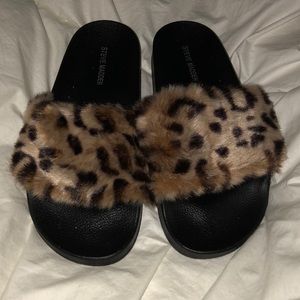 Steven madden cheetah slides